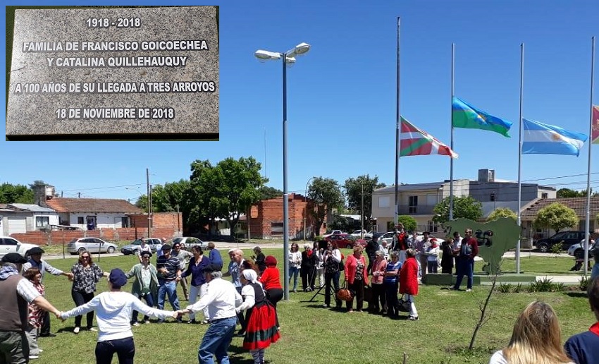 Homenaje a la familia Goicoechea-Quillehauquy en Tres Arroyos