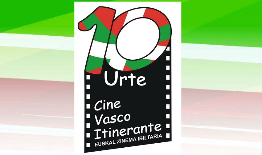 Logo for the 10th anniversary of the Traveling Basque Film Program