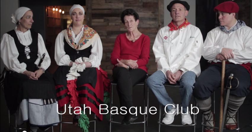 Three generations of Utah Basques: Pilar Sangroniz Shortsleeve, Antonia Sangroniz, Mary Gaztambide, Marc Gaztambide and Cirbie Sangroniz Lee