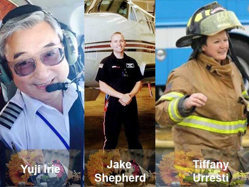 Three of the victims of the crash, along with the patient they were transporting (photo Ktvn.com).
