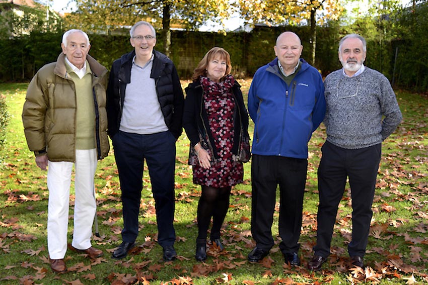 Recipients of the 2016 Argizaiola Award at the Durangoko Azoka. Jose Ramon Zengotitabengoa is second on the right