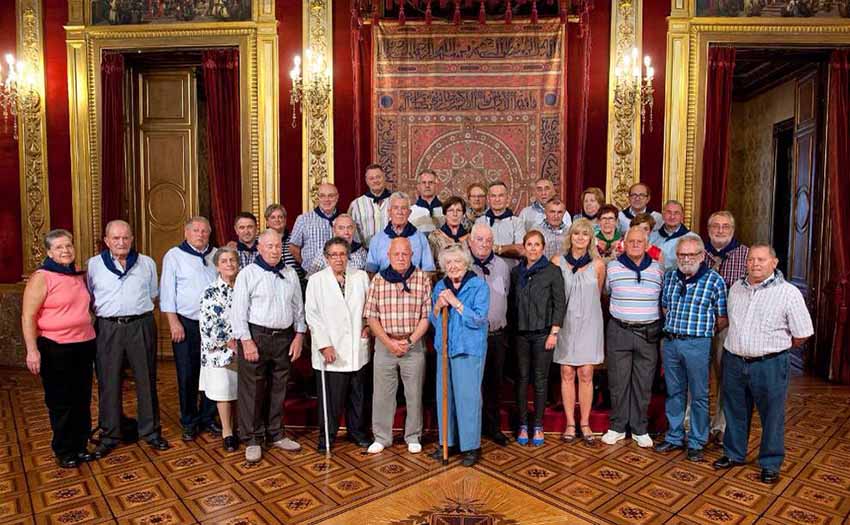 Los amerikanuak fueron recibidos en el Palacio de Navarra por la presidenta Uxue Barkos