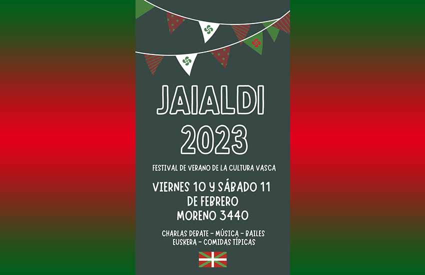 Imagen promocional realizada por el Denak bat marplatense para el Jaialdi 2023, que tendrá lugar en su sede social
