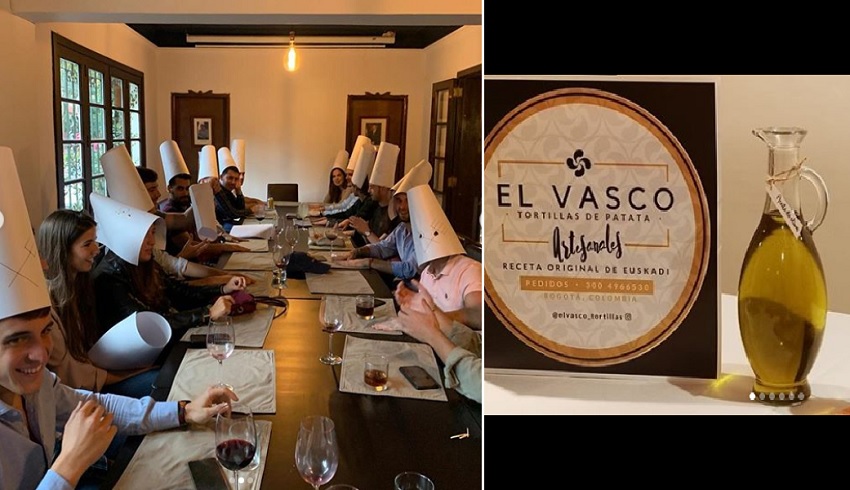 The club’s last event, Tamborrada 2020.  On the right “El Vasco” artisanal tortillas