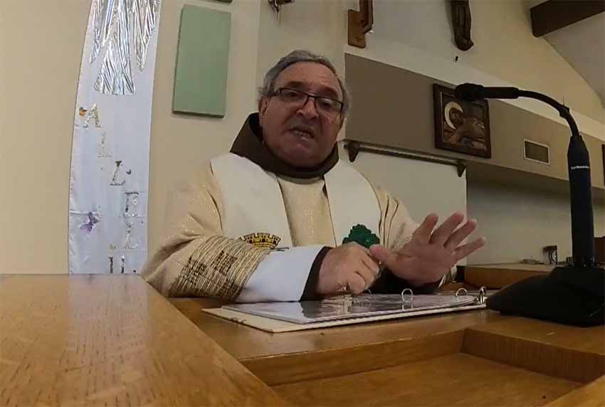 Aita Antton Egiguren celebrates mass online every Sunday in Basque and English in Merced, CA