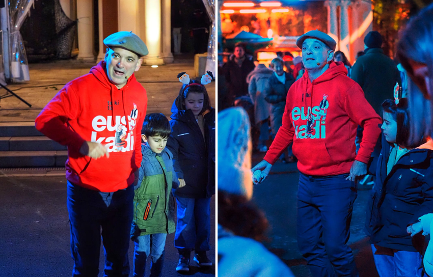 Aitor Alava en el Parque Doña Casilda de Bilbo, durante la primera clase de danzas el pasado viernes 26 de diciembre(foto Arriklik)