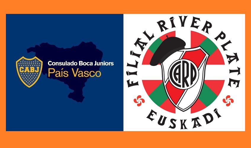 Euskadiko Filial River-en eta Consulado Boja Juniors-en ikurrak 