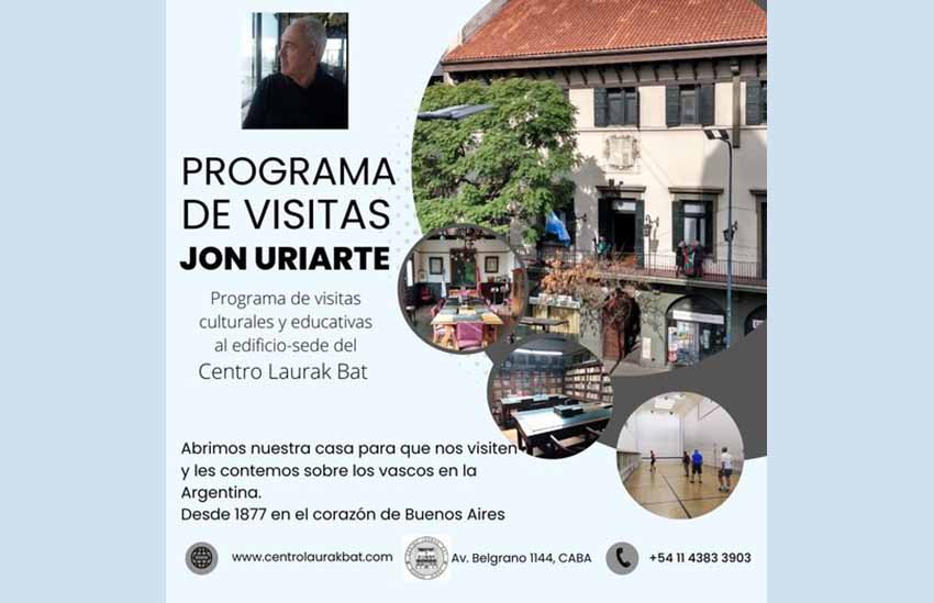El programa Jon Uriarte del Centro Laurak Bat se enmarca en el programa de visitas del Gobierno de la Ciudad. Oficia de guía el lehendakari José Gabriel Anitua