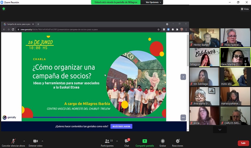 Image from the online talk by Milagros Ibarbia from Trelew, sponsored by FEVA