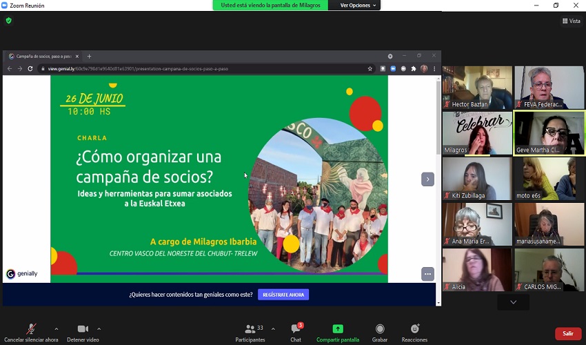 Charla “¿Cómo organizar una campaña de socios? Ideas y herramientas para sumar asociados a la Euskal Etxea”