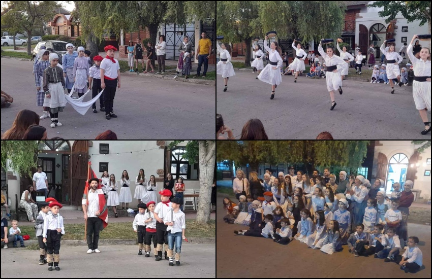 El pasado 25 de noviembre en Chascomús Eusko Hazia brindó una exhibición de danzas en la calle, frente a la sede social