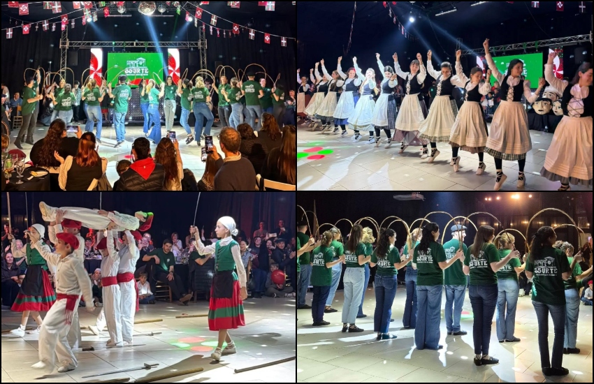 Un espectáculo con 70 dantzaris en escena, fruto de largos ensayos con exdantzaris de euskal etxeas amigas, el estreno de Ezpatadantza bailado por el grupo de medianos, y las remeras conmemorativas en la fiesta de los 35 años