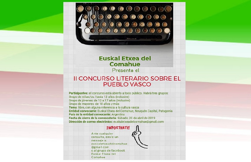 Comahueko Euskal Etxearen 2. Literatur Lehiaketa 