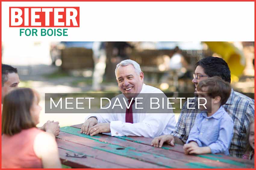 Imagen de la web de campaña de reelección de Dave Bieter