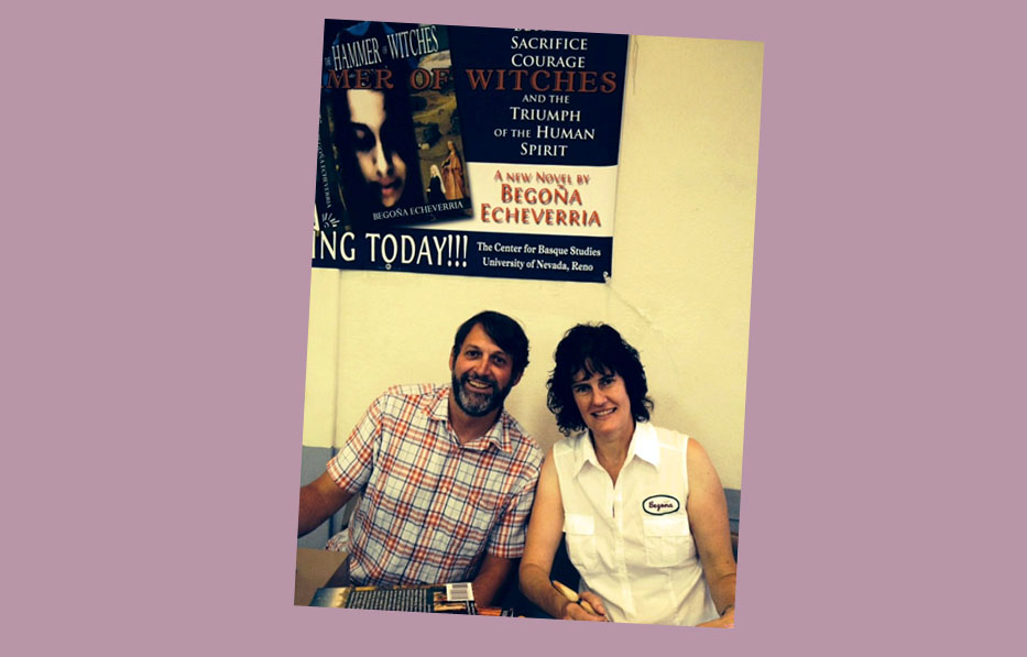 Author Begoña Echeverria with Daniel Montero, publication editor of the Center for Basque Studies at UNR