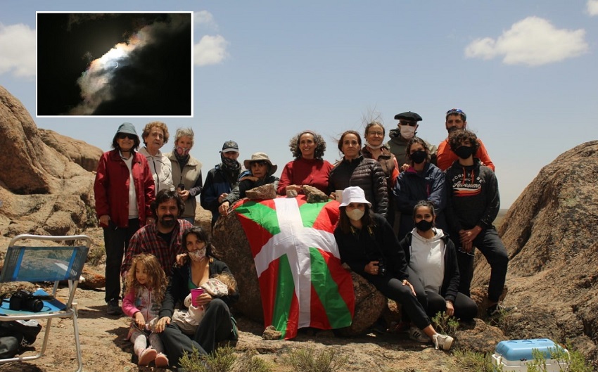 Basque club members watched the total solar eclipse from the mountains