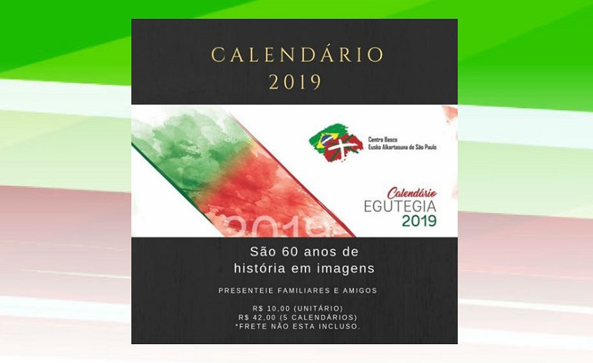 2019 Calendar at the Eusko Alkartasuna Basque Club on the occasion of its 60th anniversary