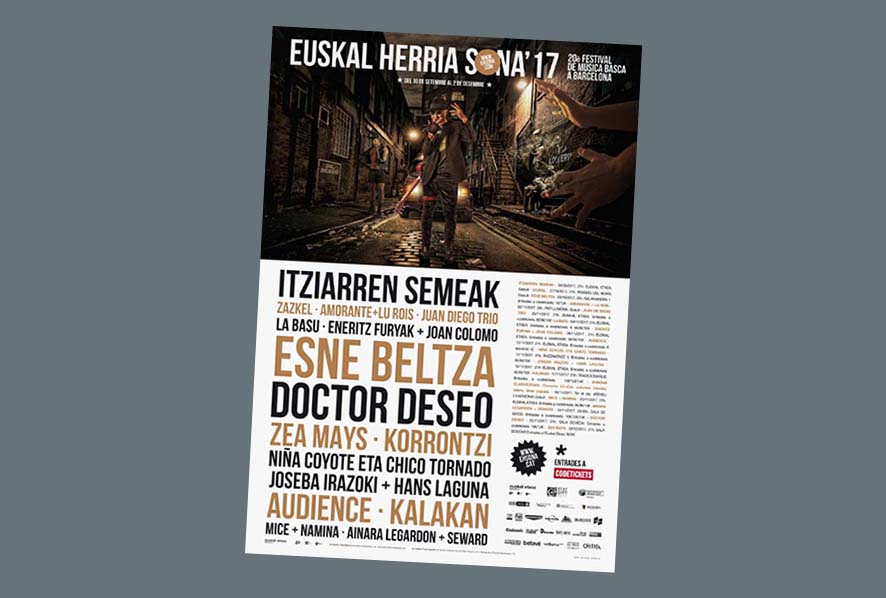 Poster for Euskal Herria Sona 2017, the 20th edition of this Basque music showcase for the Catalan audience