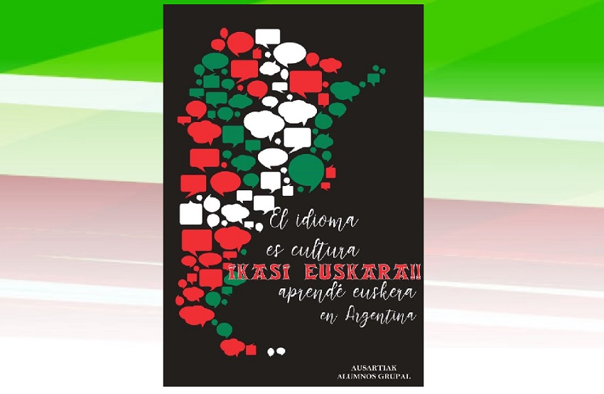 Winning poster in a contest hosted in Bahia Blanca during Semana Vasca.  This image will be used to promote Basque classes in Argentina in 2020.  The authors are students in Villa Maria