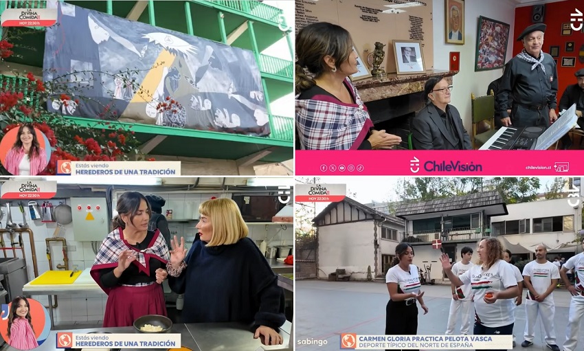 Santiagoko Euzko Etxea: Chilevision kateko Sabingo saioko "Tradizio bateko oinordeko" izenpeko ataleko zenbait irudi