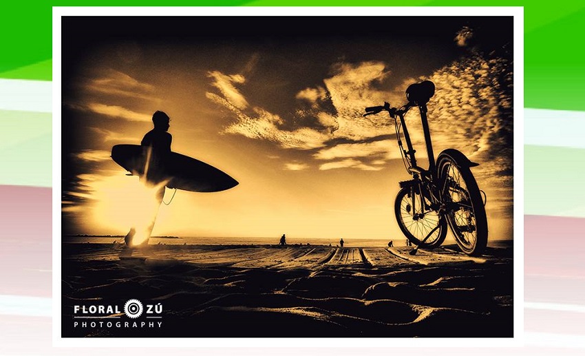 De de la sección 'Atardeceres' de ‘Bicicletas en foco’, foto tomada en Donostia. El libro también trae fotos tomadas en Bilbo, Hondarribia, Biarritz y Donibane Lohizune