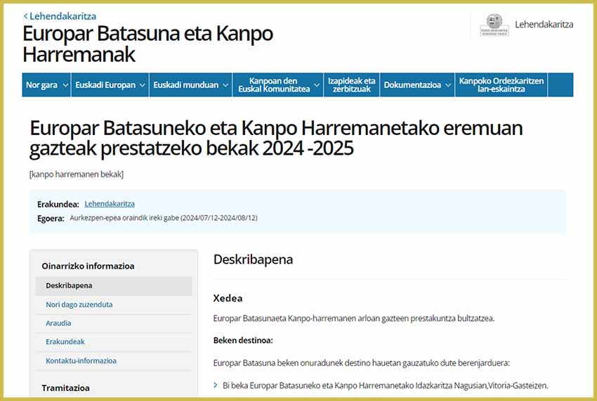 Bekak Kanpo Harremanetan 2024
