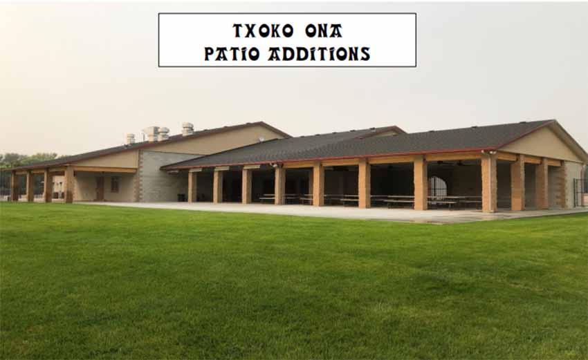 The entire building as seen from the front, the new part is the covered, but not enclosed patio at the Txoko Ona Basque Club