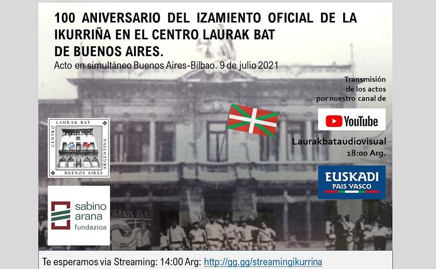 Centennial of the first raising of the Ikurriña in Argentina