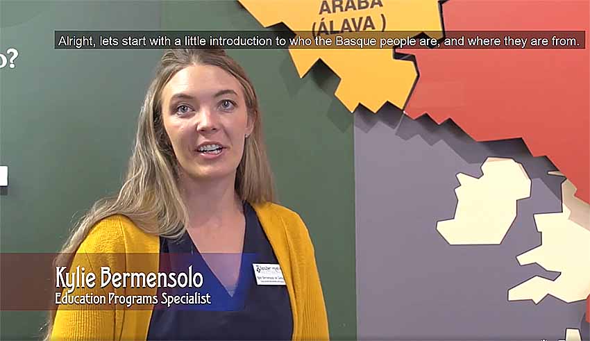 Education Programs Specialist at the Basque Museum in Boise, Kylie Bermensolo in an image from the video