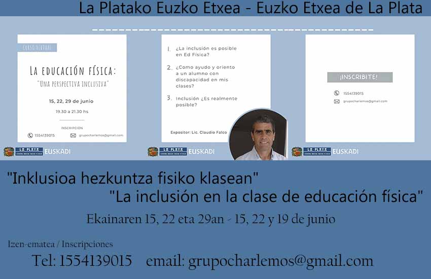 El ciclo de junio, titulado "La inclusión en la clase de educación física", se inicia mañana, coordinado por el experto Claudio Falco