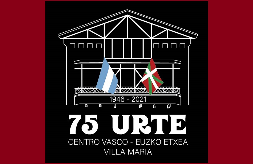 Logo del 75 aniversario del Euzko Etxea de Villa María 