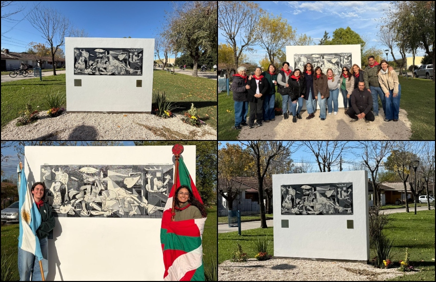 La reproducción mural del `Guernica´, de Picasso, fue inaugurado el 3 de mayo en el marco del 50º aniversario del Centro Vasco Anaitasuna de Maipú. En el acto  inaugural, vecinos, socios, socias, la ikurriña y la bandera argentina, presentes