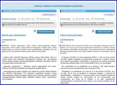Publication of a prior call for aid for those in extreme need in the Official Bulletin of the Basque Country