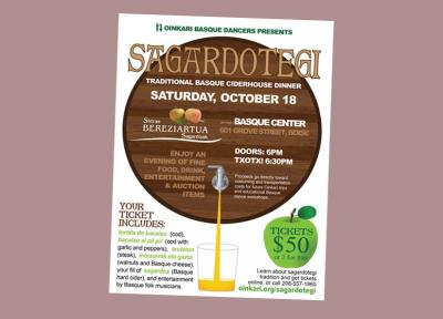 2014's one will be the 3rd Sagardotegi or ciderhouse edition organized by Oinkari in Boise as a fundraiser for its activities