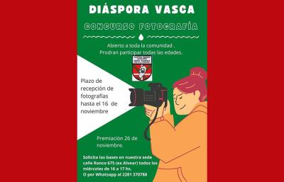 Flyer promocional difundido por la euskal etxea para promocionar el concurso fotográfico