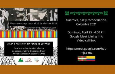 A Basque-Colombian proposal invites you to color the Guernica by Picasso and reflect; online gathering this Sunday