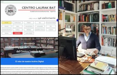 Diego Orellana, secretario del Centro Laurak Bat de Buenos Aires, coordina la creación del Archivo Digital de la Memoria Histórica