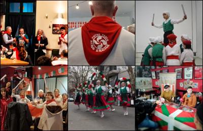 Carlos Miguelena Arrecifesko Euskaldunak Denak Baten, zapi gorriak Hiru Errekan, dantzak Chascomúseko trinketean, afaria Bahía Blancako Unión Vascan, dantzak plazan La Platan eta Nicolás Berruezo pilotariari aitortza Trelewko San Fermin Txapelketan