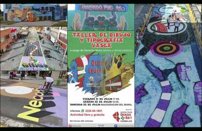 Obras del artista necochense Gerardo Nivio, que este fin de semana realizará un mural en la sede de la Euskal Etxea de Cañuelas 
