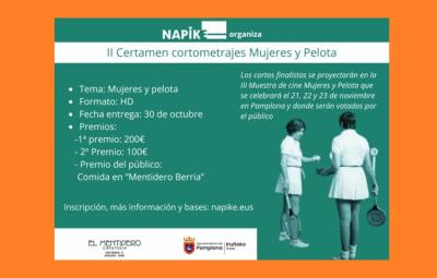 ‘Emakumeak eta Pilota’ film laburren lehiaketaren 2. edizioan lanak bidaltzeko epea urriaren 30ean bukatuko da