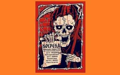 Cartel de los conciertos de la banda gernikarra 'Kolpeka' la semana que viene en Países Bajos y Bélgica