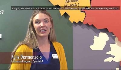 Education Programs Specialist at the Basque Museum in Boise, Kylie Bermensolo in an image from the video