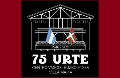 Logo for the 75th anniversary of the Euzko Etxea in Villa Maria