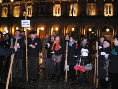 Archive image of Santa Ageda in Madrid in 2009 with a young Gorka Alvarez Aranburu singing in the first row