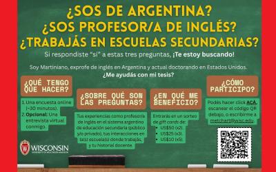 Datos para colaborar en la recopilación de datos que realiza Martiniano Etchart para su tesis doctoral en Wisconsin