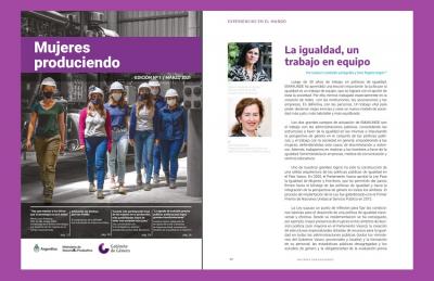 Izaskun Landaida and Sara Pagola in the “Mujeres produciendo,” magazine by the Ministry of Productive Development in Argentina