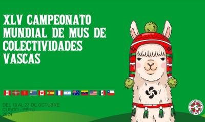 El 45° Campeonato Mundial de Mus de Colectividades Vascas se llevará a cabo del 19 al 27 de octubre en Cusco