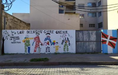 Mural painted by members and Friends of the Eusko Biltzar Basque Club in Coronel Pringles