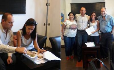 At the agreement signing in Posadas