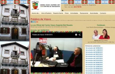Desde la web Zazpirakbat.com del centro vasco rosarino puede seguirse en vivo o en diferido 'Palabra de Vasco'